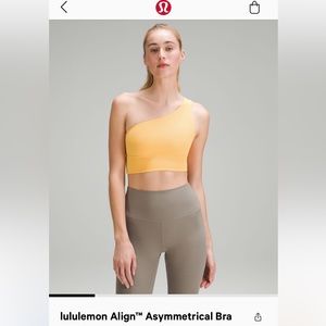 Perfect condition Lululemon Align asymmetrical bra C/D size 12 in mango dream